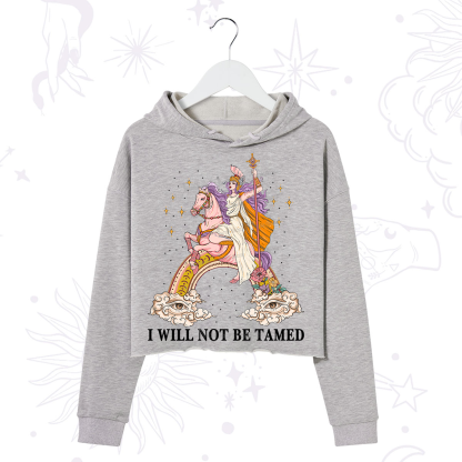 Purplehecate I Will Not Be Tamed Crop Hoodie