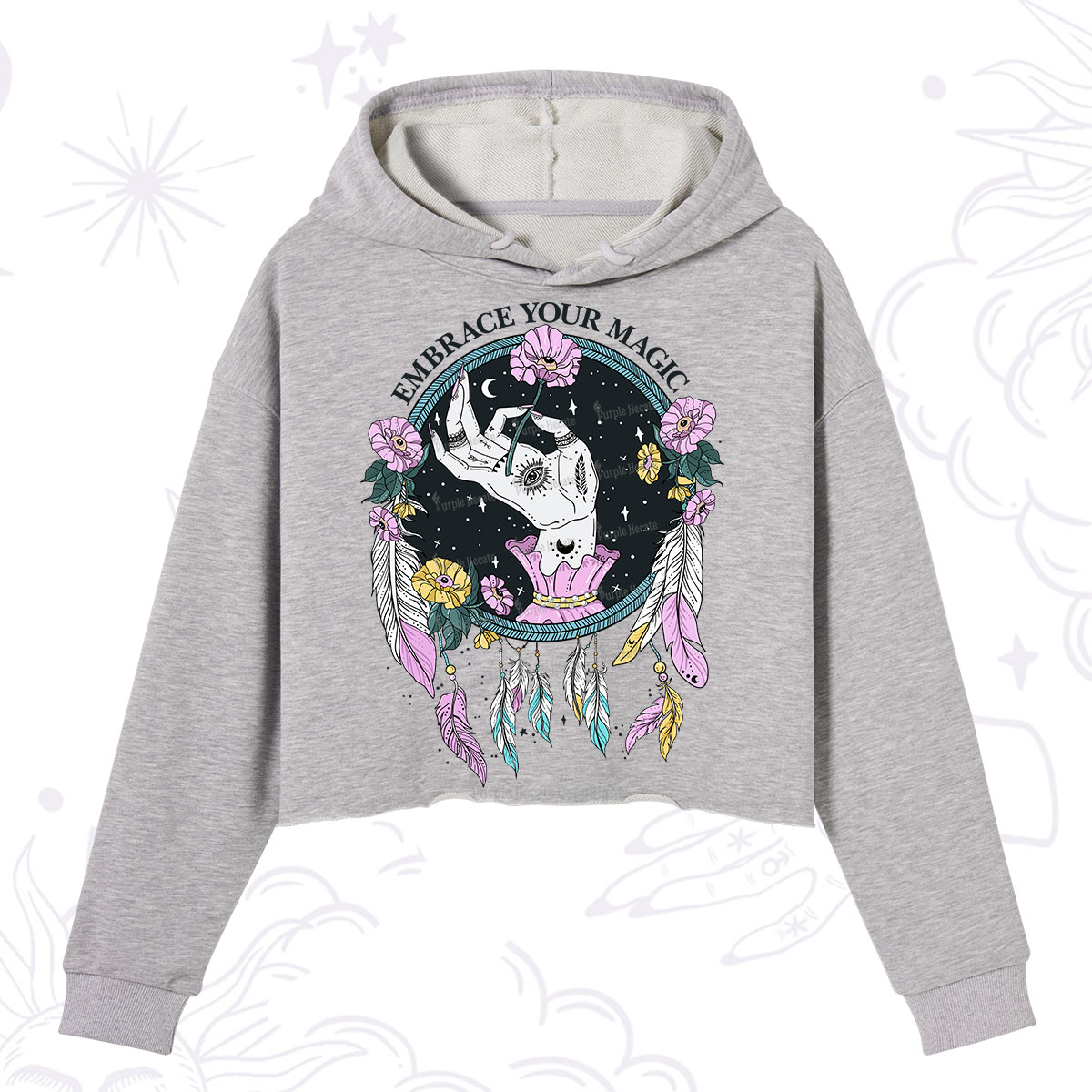 Purplehecate Embrace Your Magic Crop Hoodie