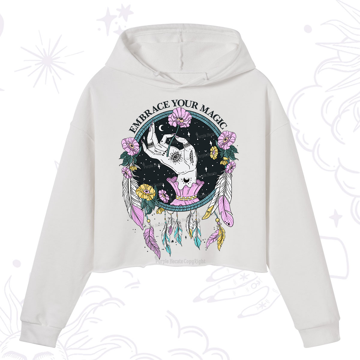 Purplehecate Embrace Your Magic Crop Hoodie