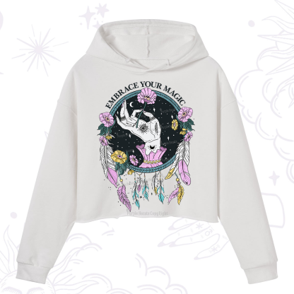 Purplehecate Embrace Your Magic Crop Hoodie
