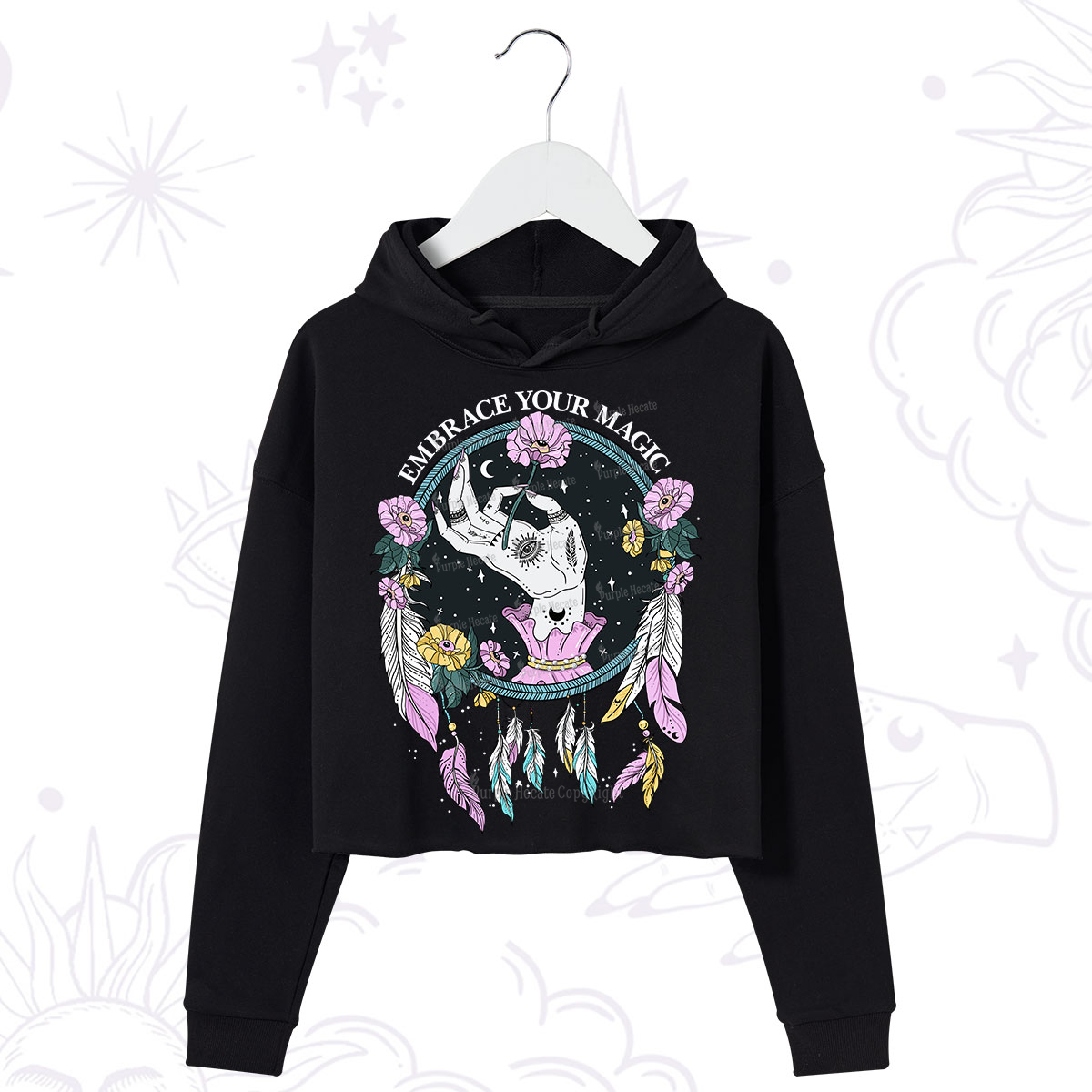 Purplehecate Embrace Your Magic Crop Hoodie