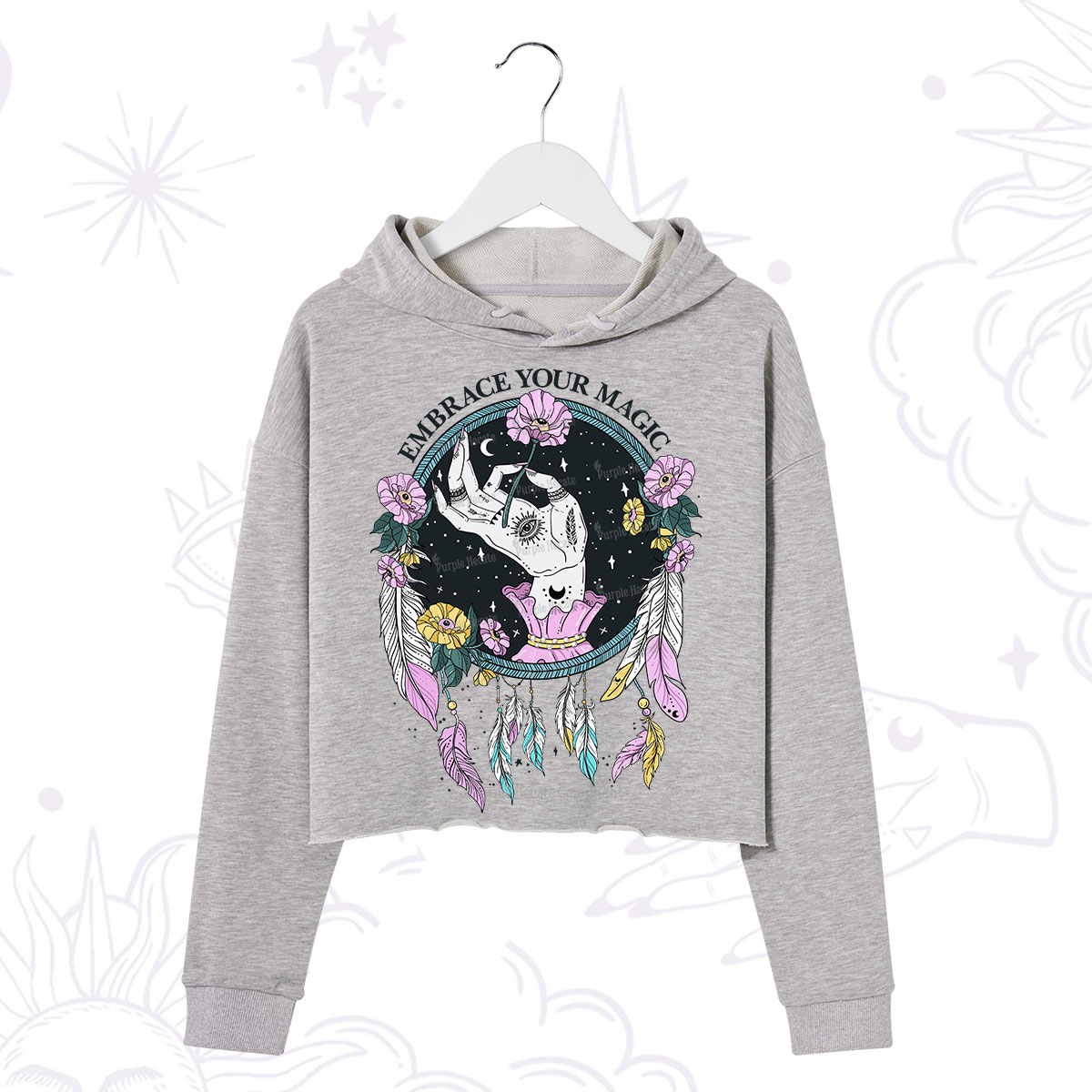 Purplehecate Embrace Your Magic Crop Hoodie