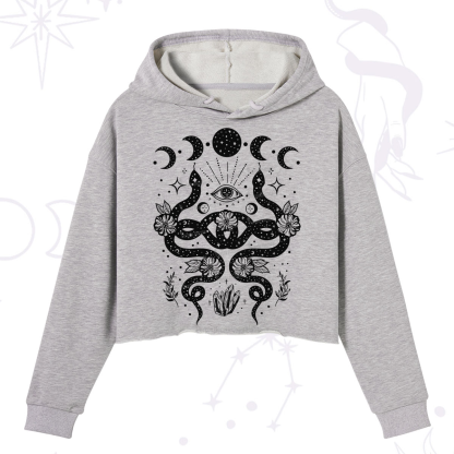 Purplehecate Lunar Serpent Alchemy Crop Hoodie