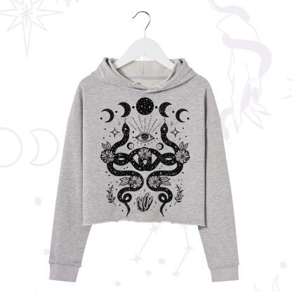 Purplehecate Lunar Serpent Alchemy Crop Hoodie