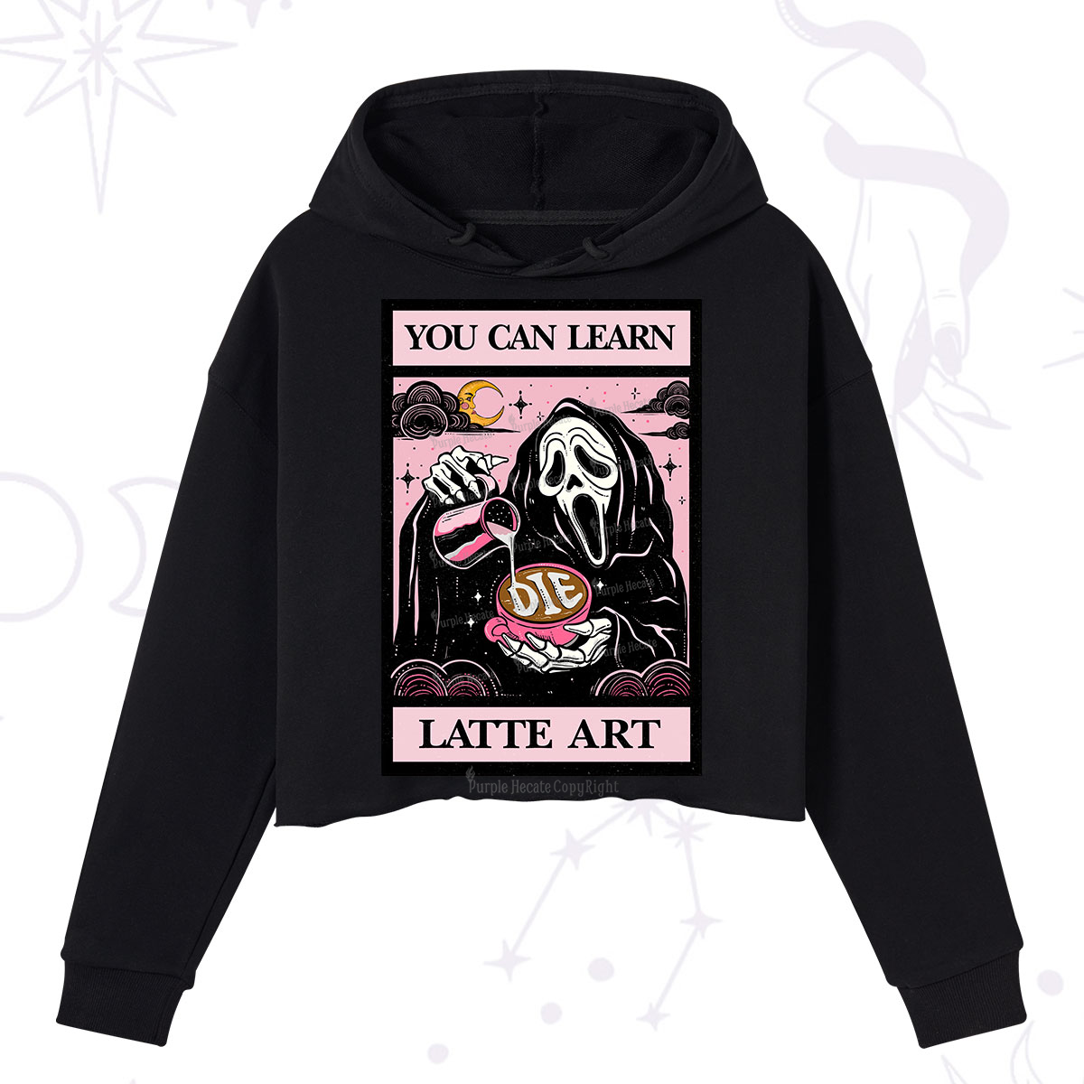Purplehecate The You Can Learn Latte Art Oracle Card Crop Hoodie