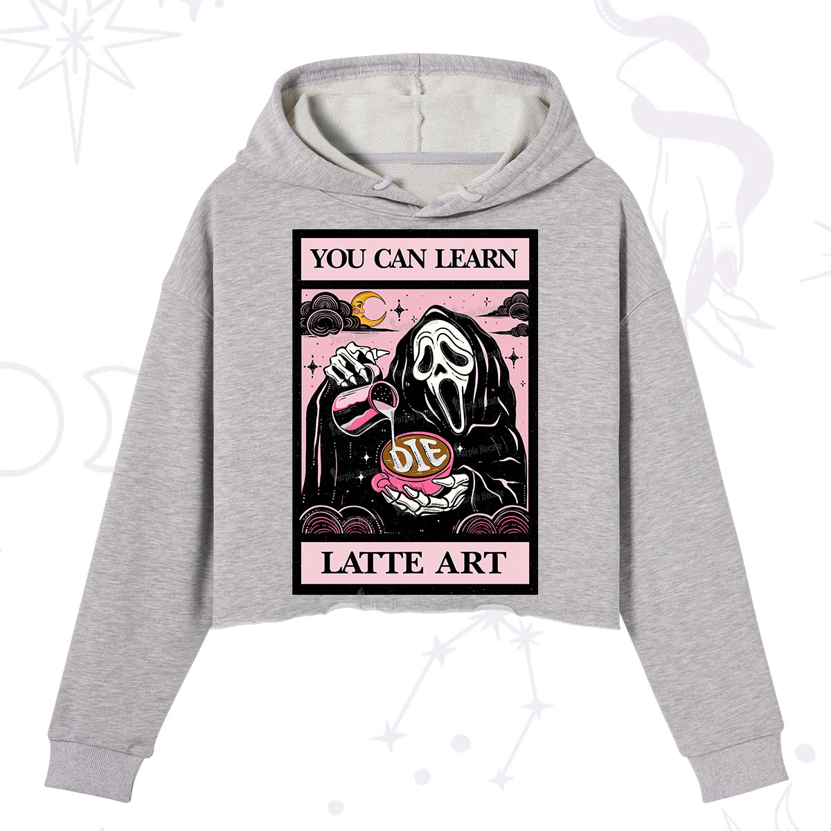 Purplehecate The You Can Learn Latte Art Oracle Card Crop Hoodie