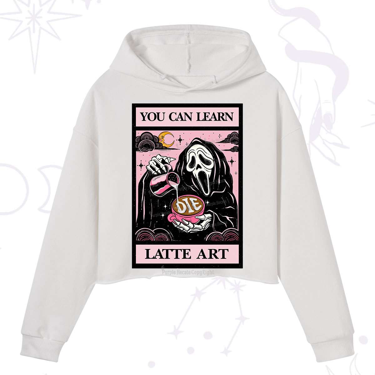 Purplehecate The You Can Learn Latte Art Oracle Card Crop Hoodie