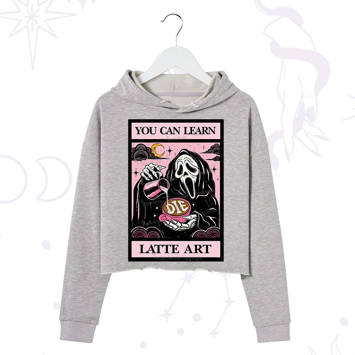 Purplehecate The You Can Learn Latte Art Oracle Card Crop Hoodie