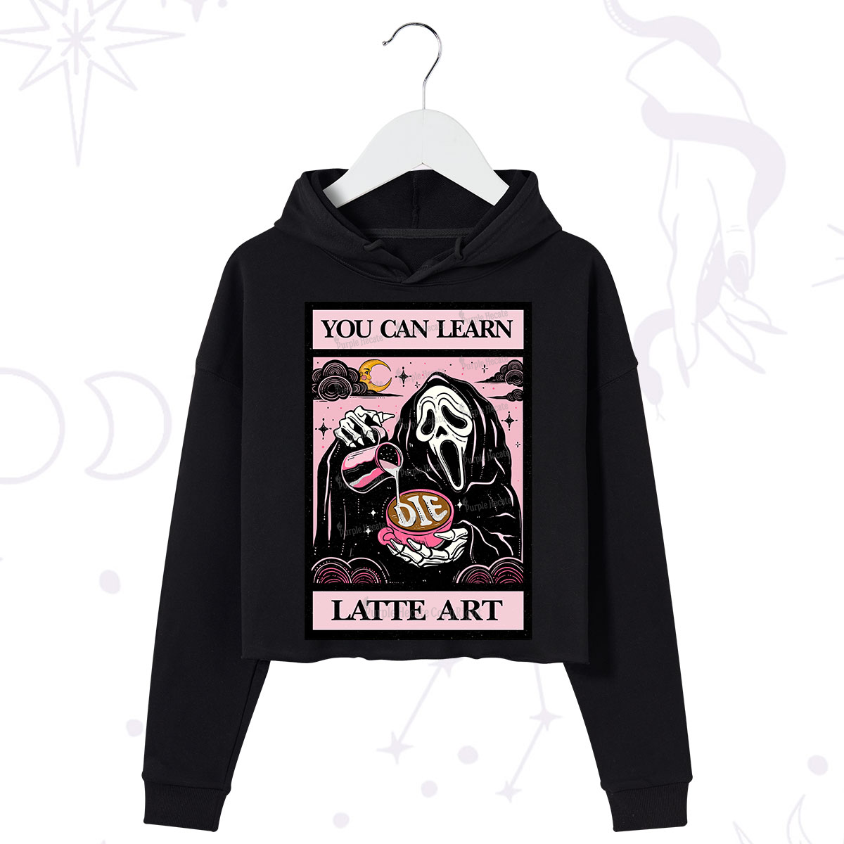 Purplehecate The You Can Learn Latte Art Oracle Card Crop Hoodie