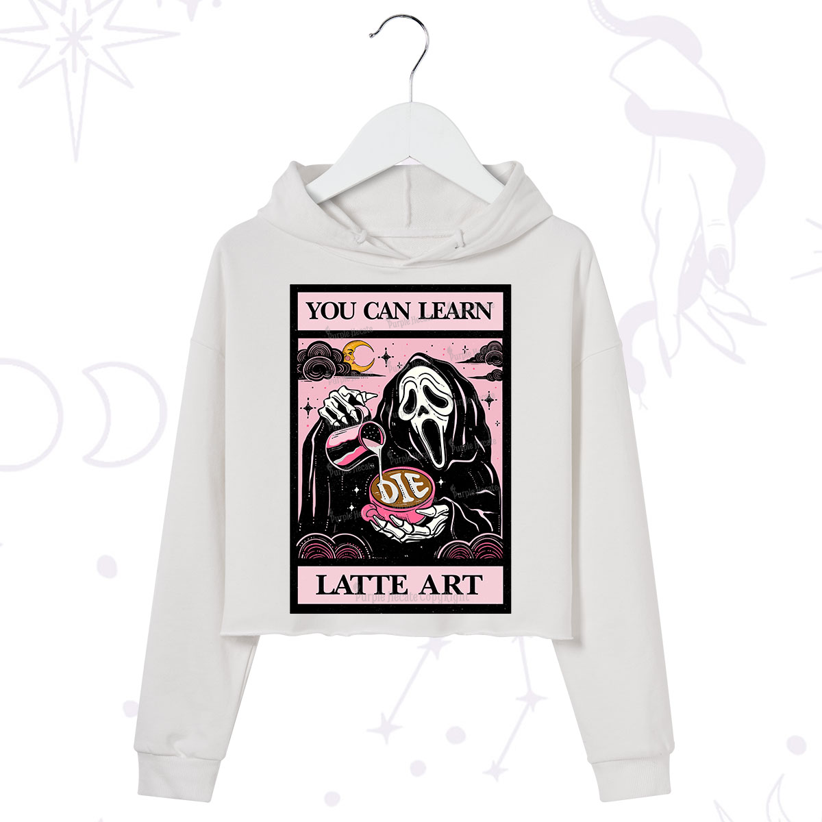 Purplehecate The You Can Learn Latte Art Oracle Card Crop Hoodie