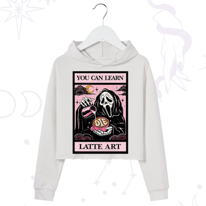 Purplehecate The You Can Learn Latte Art Oracle Card Crop Hoodie