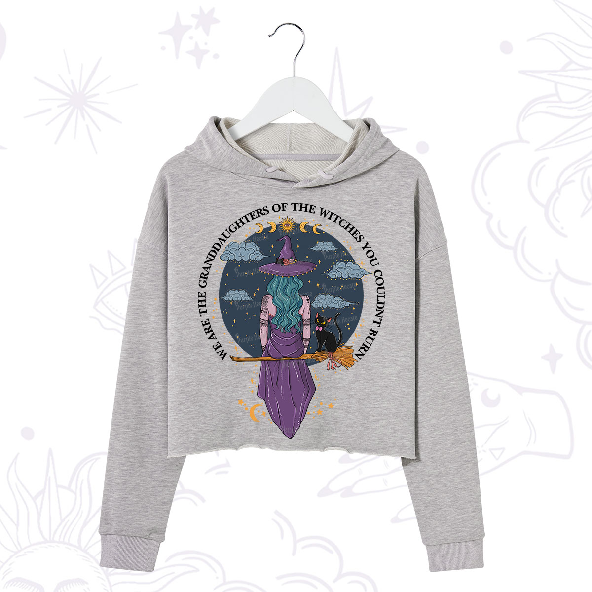 Purplehecate We Are the Granddaughters of the Witches You Could Not Burn Crop Hoodie