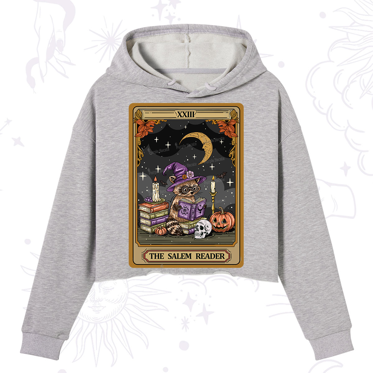 Purplehecate The Salem Reader Tarot Crop Hoodie