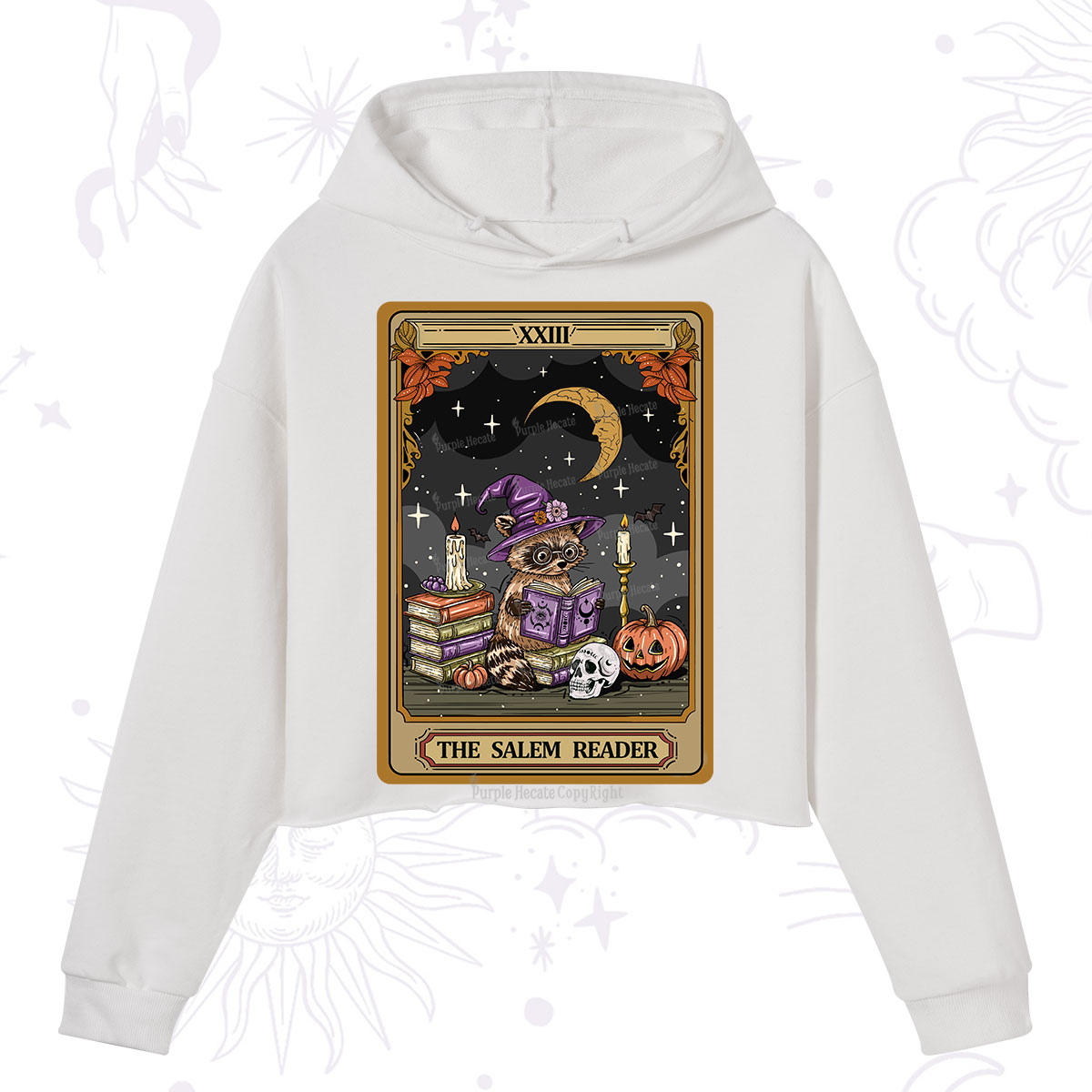 Purplehecate The Salem Reader Tarot Crop Hoodie