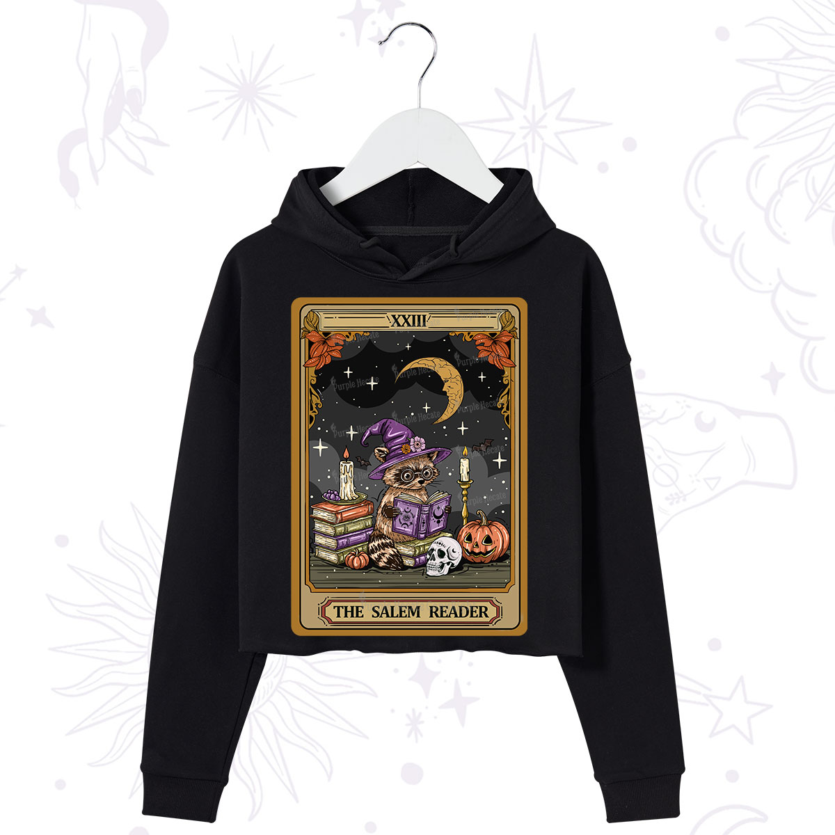 Purplehecate The Salem Reader Tarot Crop Hoodie