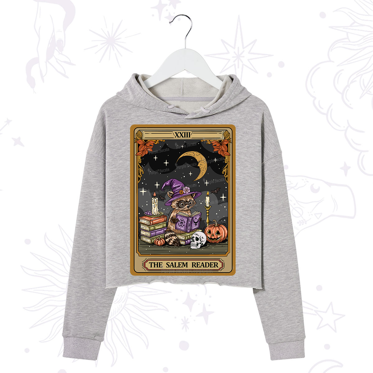 Purplehecate The Salem Reader Tarot Crop Hoodie