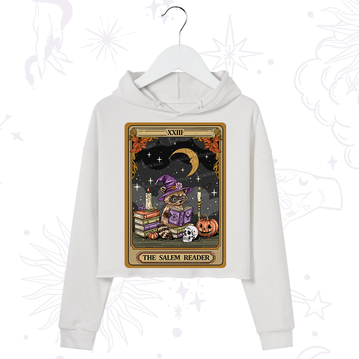 Purplehecate The Salem Reader Tarot Crop Hoodie