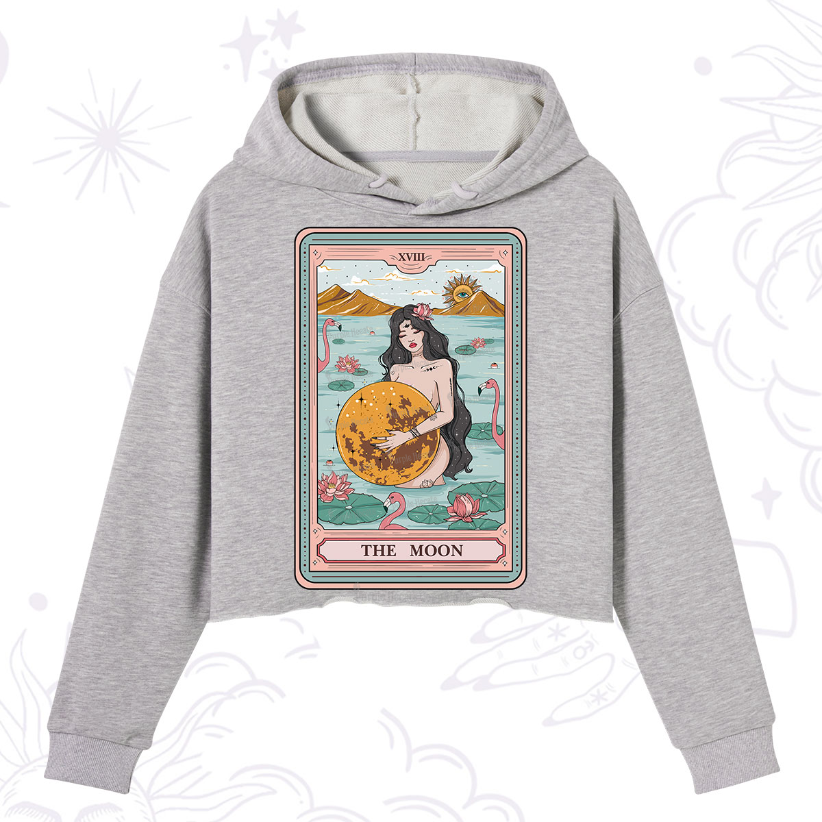 Purplehecate The Moon Goddess Tarot Crop Hoodie