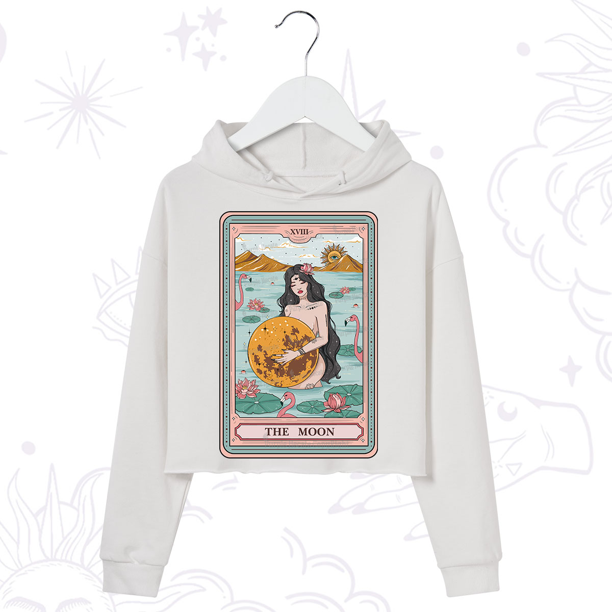 Purplehecate The Moon Goddess Tarot Crop Hoodie