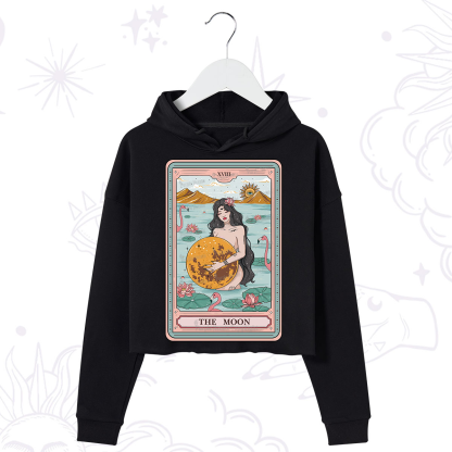 Purplehecate The Moon Goddess Tarot Crop Hoodie