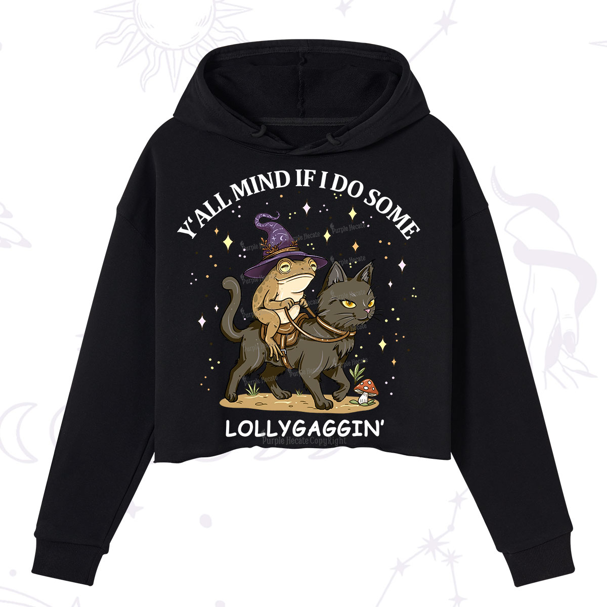 Purplehecate Y'all Mind If I Do Some Lollygaggin' Crop Hoodie