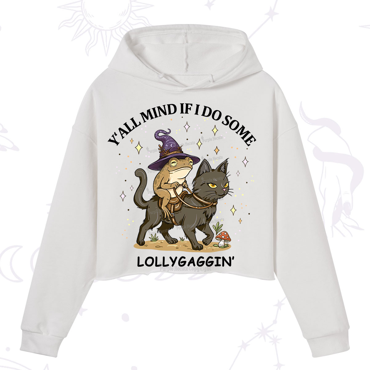 Purplehecate Y'all Mind If I Do Some Lollygaggin' Crop Hoodie