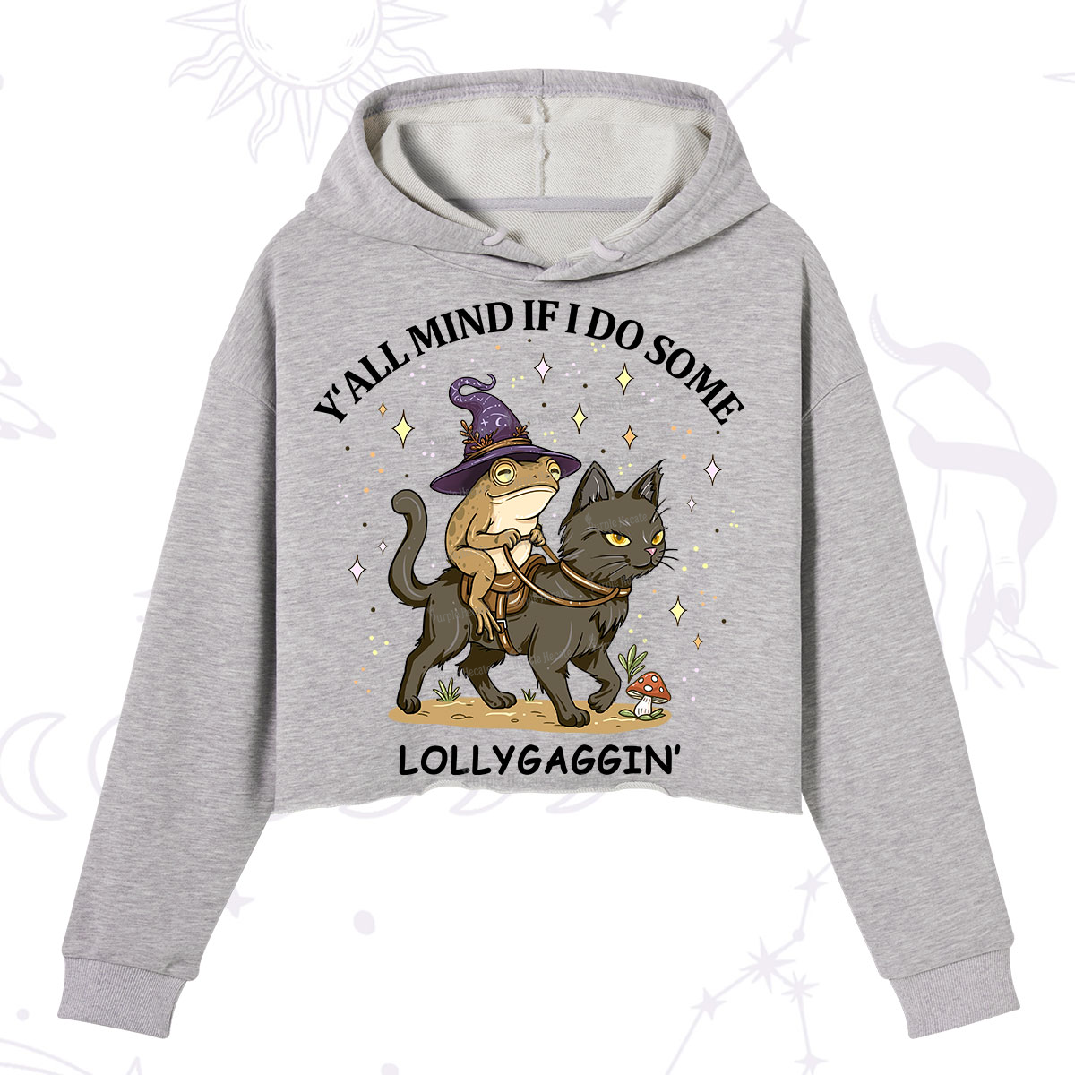 Purplehecate Y'all Mind If I Do Some Lollygaggin' Crop Hoodie