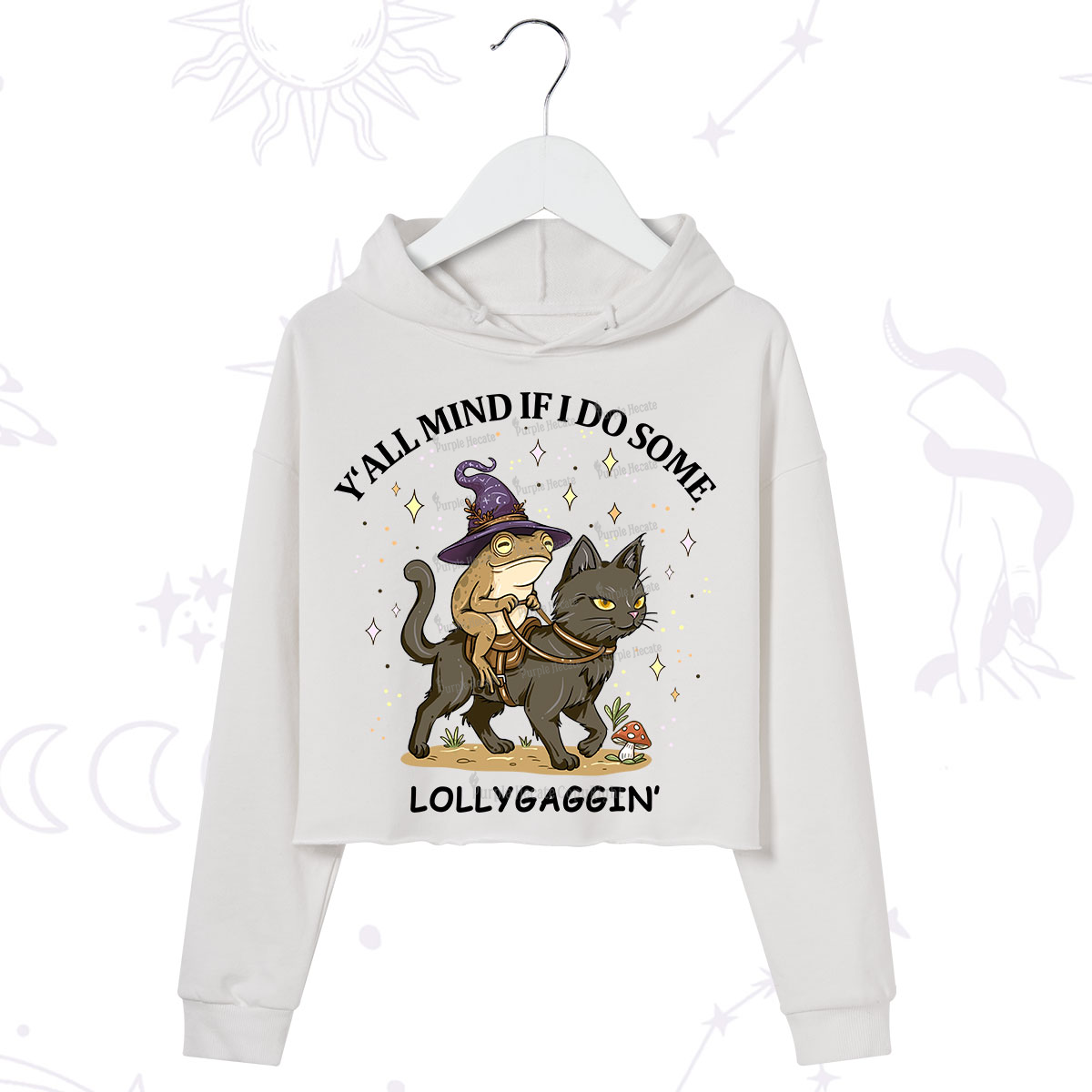 Purplehecate Y'all Mind If I Do Some Lollygaggin' Crop Hoodie