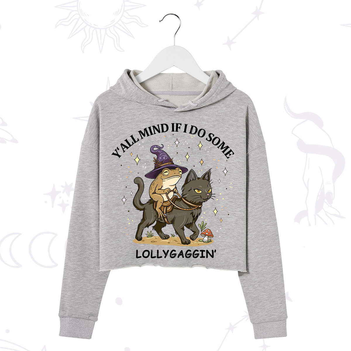 Purplehecate Y'all Mind If I Do Some Lollygaggin' Crop Hoodie