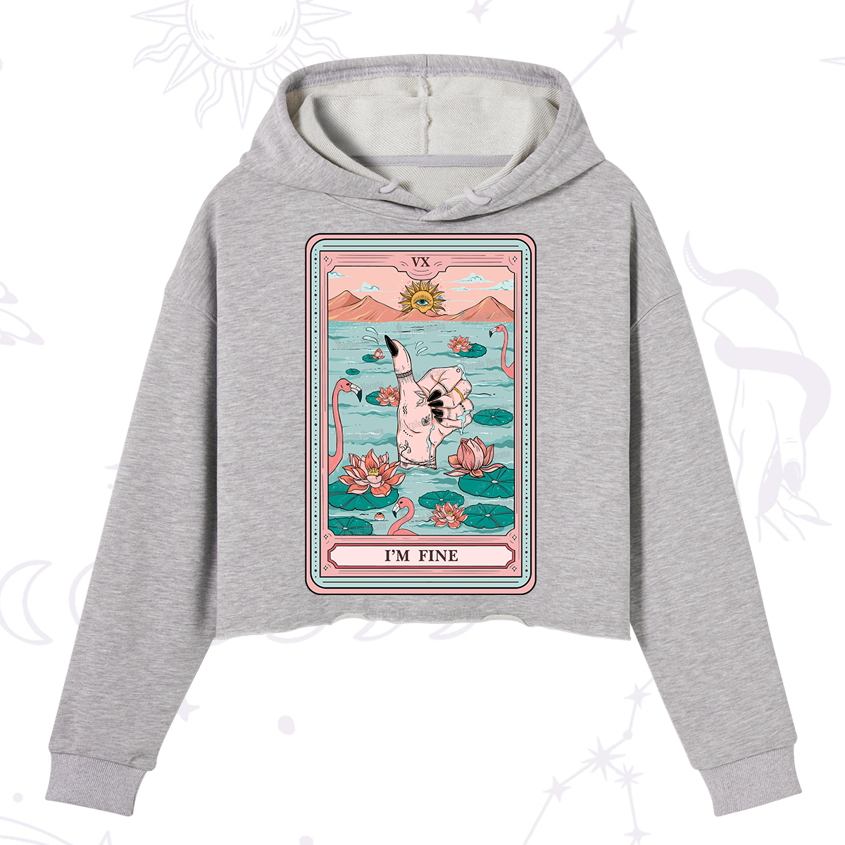 Purplehecate The I'm Fine Tarot Crop Hoodie