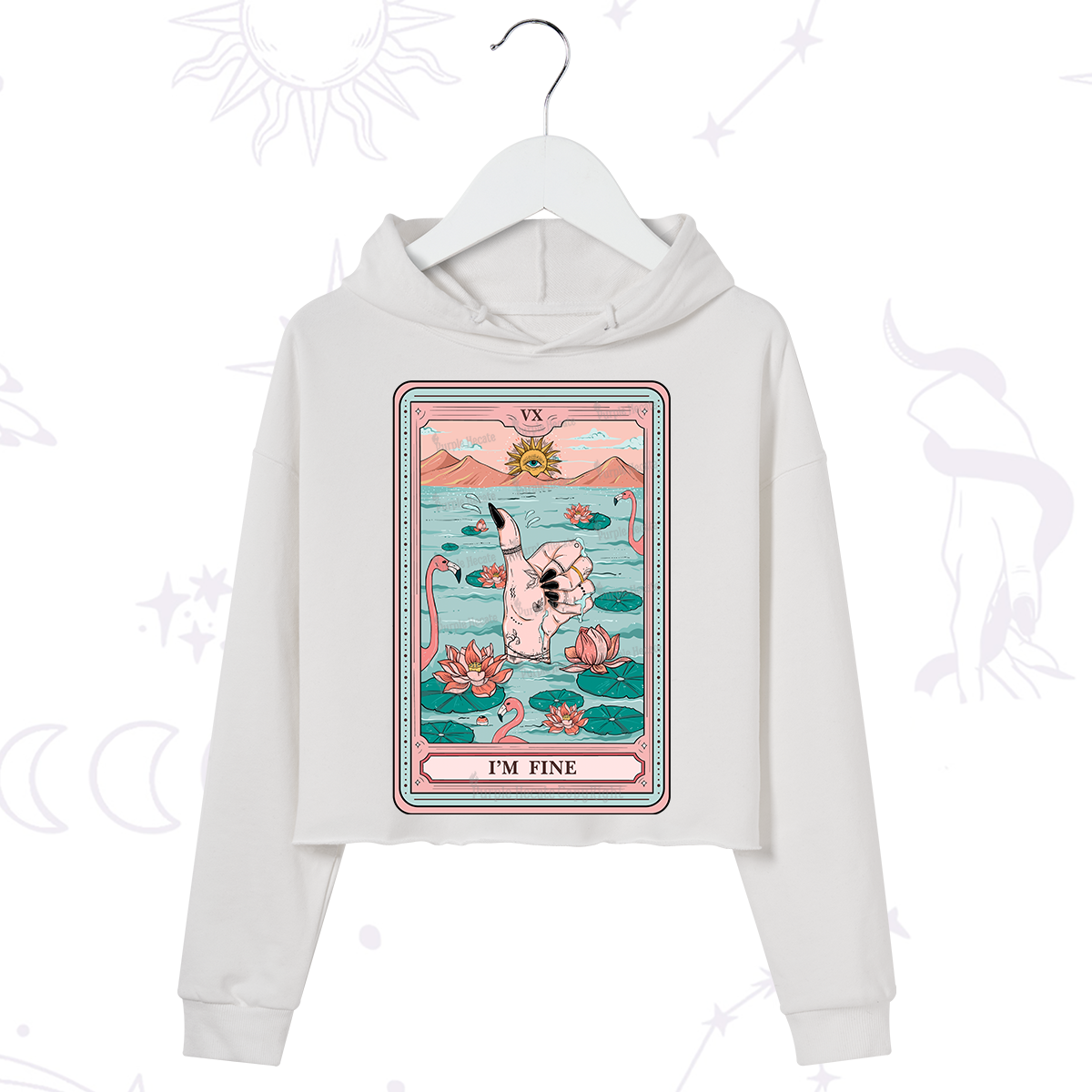 Purplehecate The I'm Fine Tarot Crop Hoodie