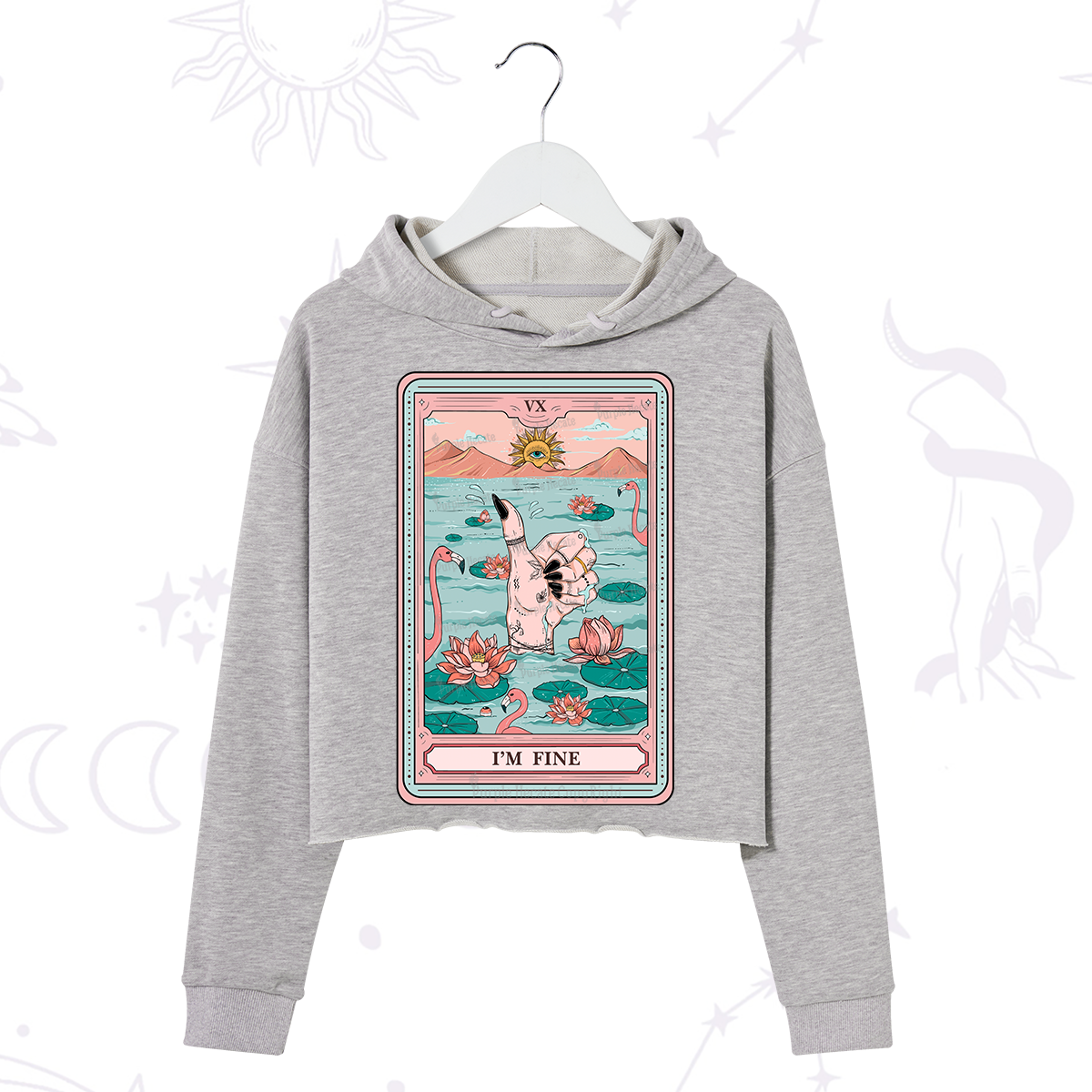 Purplehecate The I'm Fine Tarot Crop Hoodie