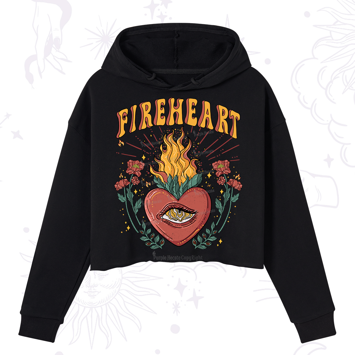Purplehecate Fireheart Crop Hoodie