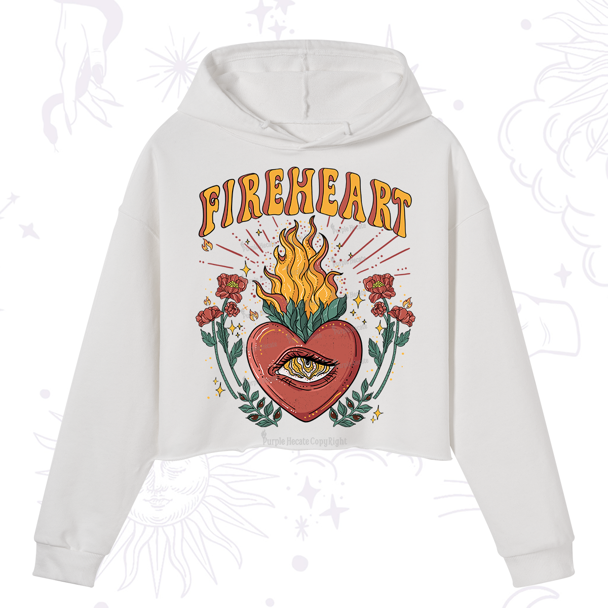 Purplehecate Fireheart Crop Hoodie