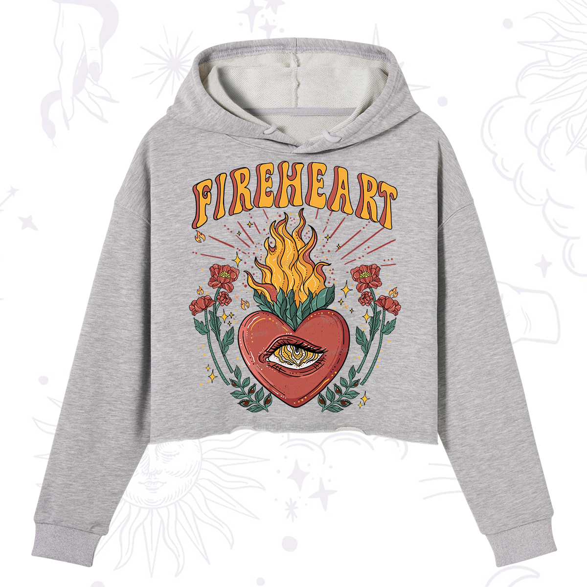 Purplehecate Fireheart Crop Hoodie