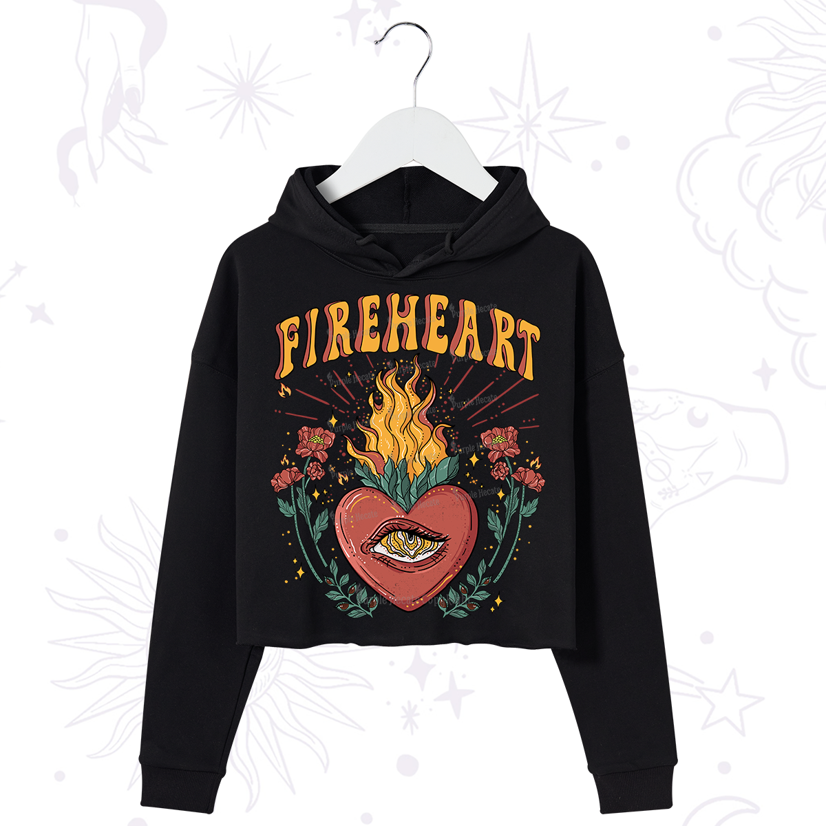 Purplehecate Fireheart Crop Hoodie