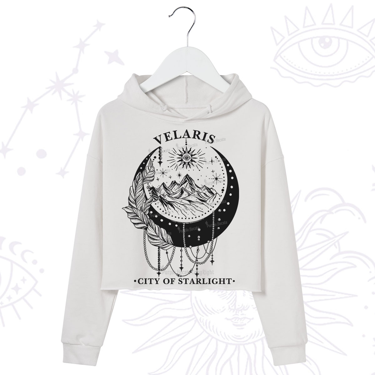 Purplehecate Moonlit Peaks of Starlight Crop Hoodie