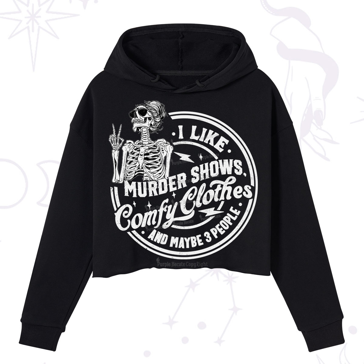 Purplehecate I Like Murder Shows Comfy Clothes And Maybe 3 People Crop Hoodie
