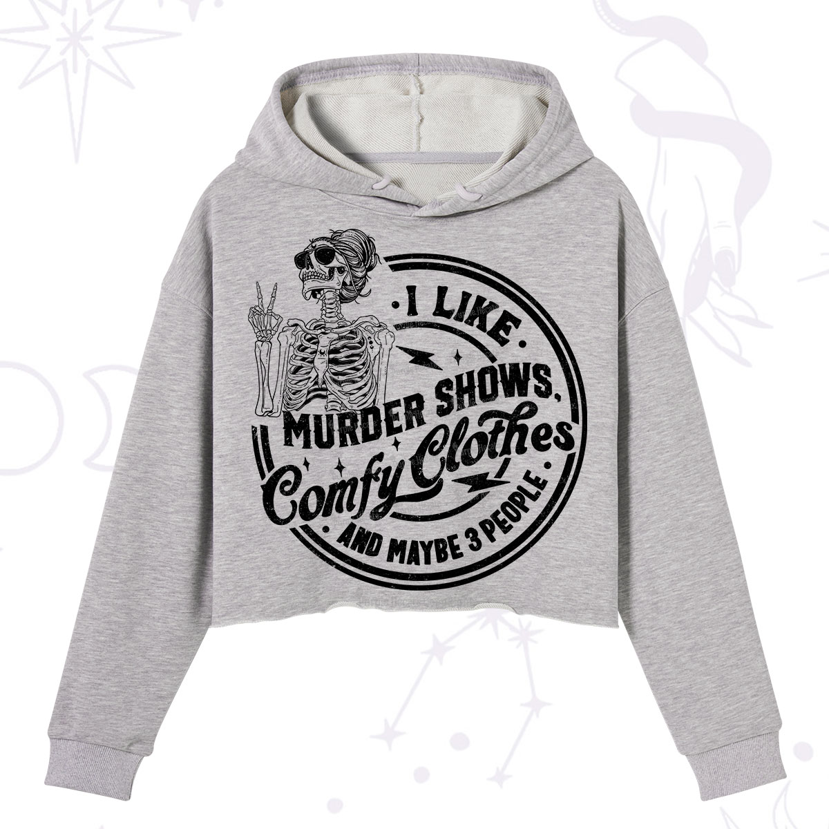 Purplehecate I Like Murder Shows Comfy Clothes And Maybe 3 People Crop Hoodie