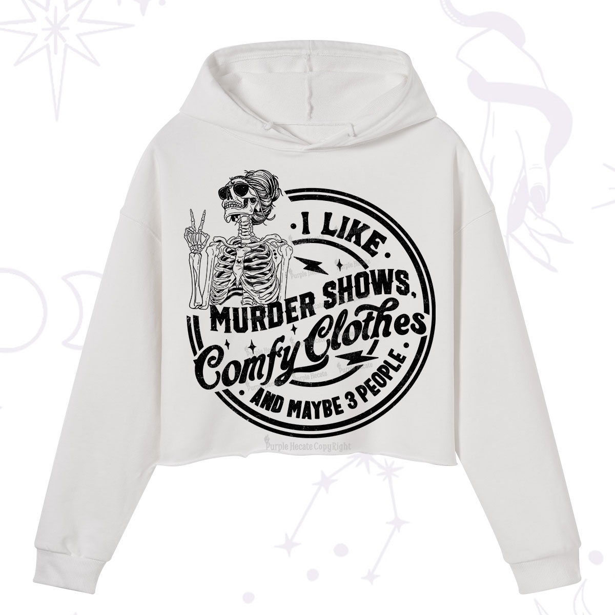 Purplehecate I Like Murder Shows Comfy Clothes And Maybe 3 People Crop Hoodie