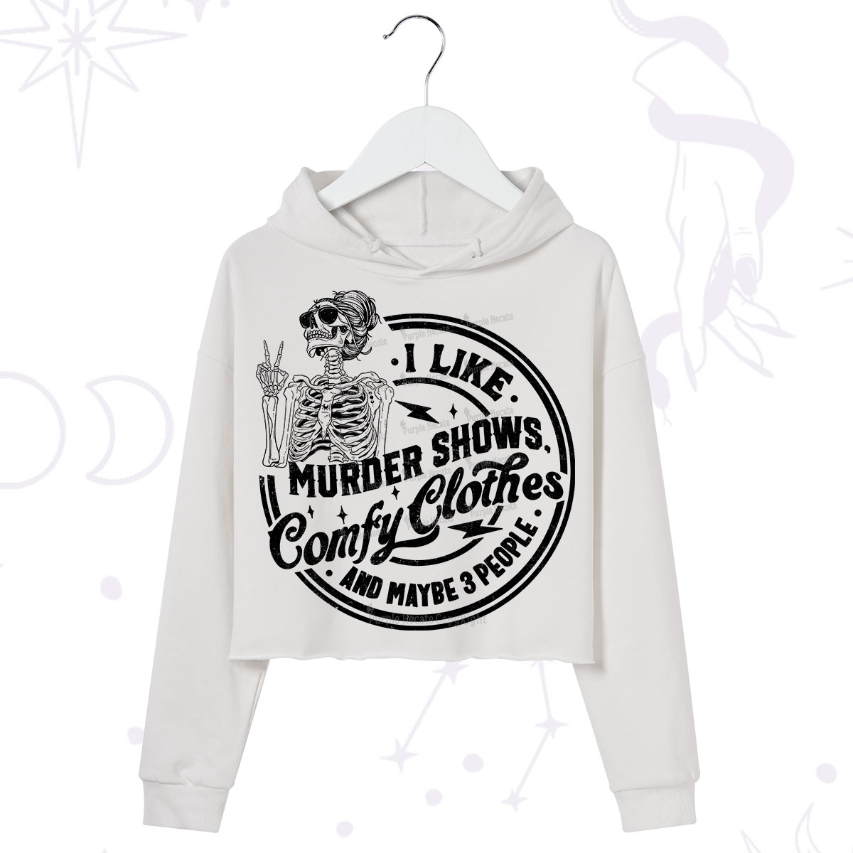 Purplehecate I Like Murder Shows Comfy Clothes And Maybe 3 People Crop Hoodie