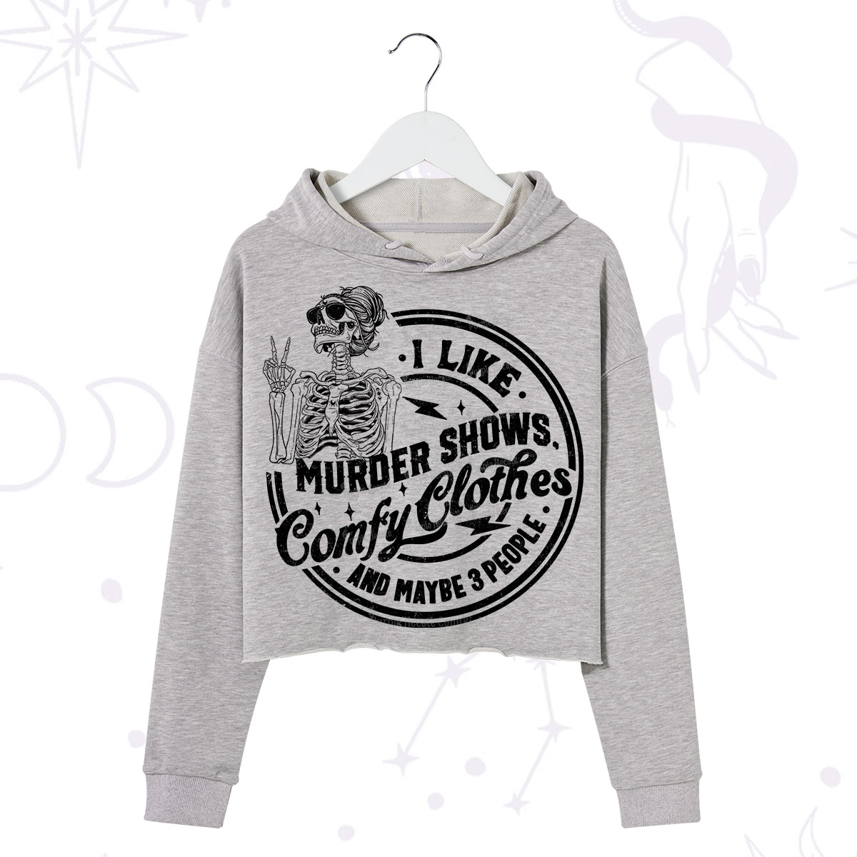 Purplehecate I Like Murder Shows Comfy Clothes And Maybe 3 People Crop Hoodie