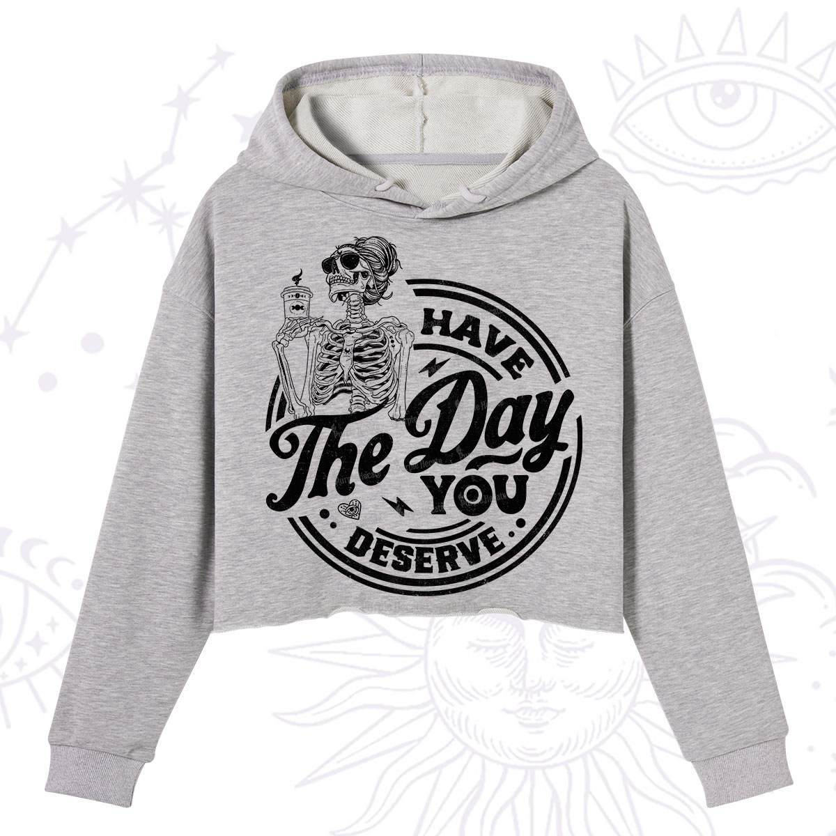 Purplehecate Have The Day You Deserve Crop Hoodie