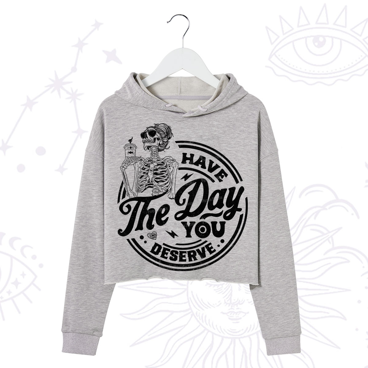 Purplehecate Have The Day You Deserve Crop Hoodie