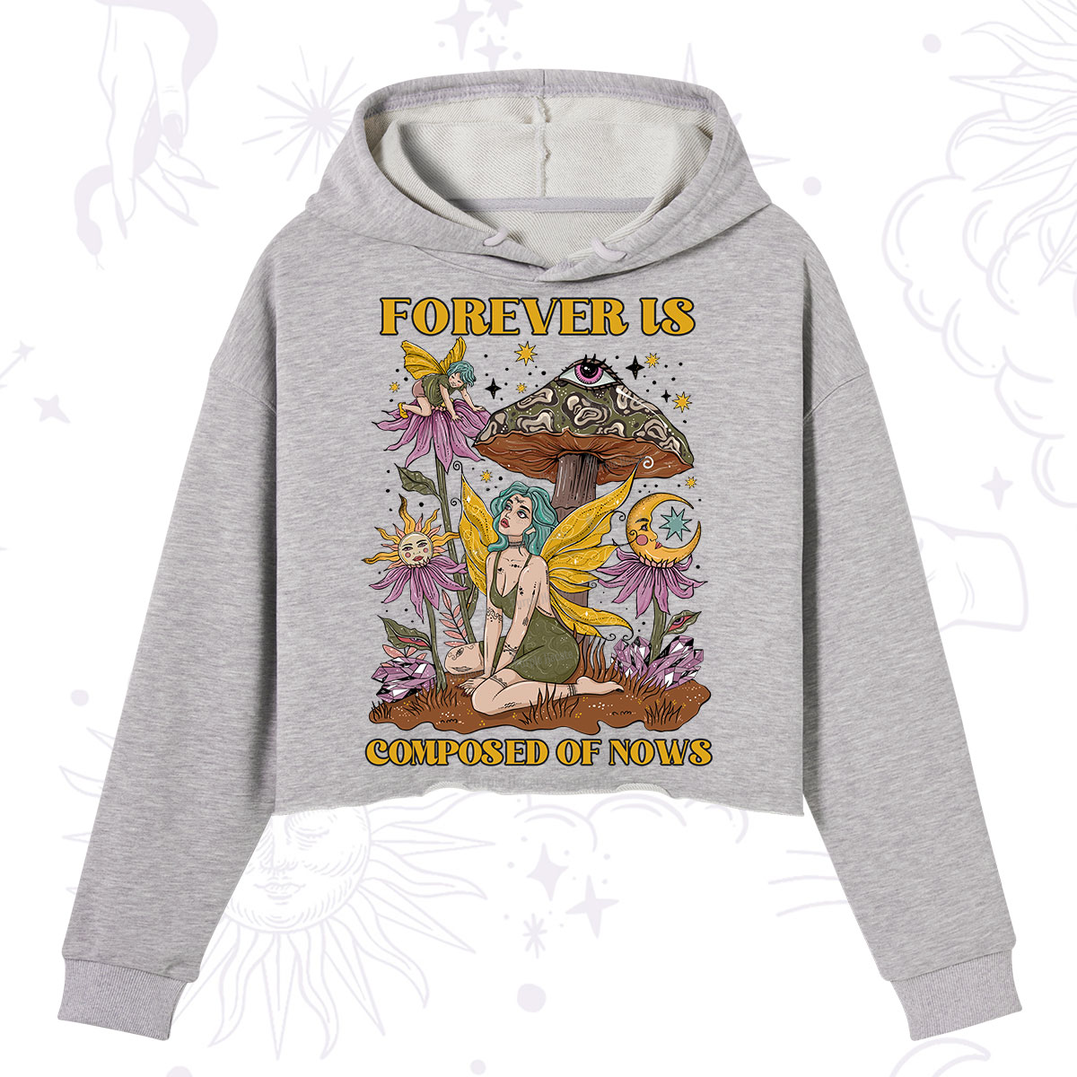 Purplehecate Forever Is Composed Of Nows Crop Hoodie