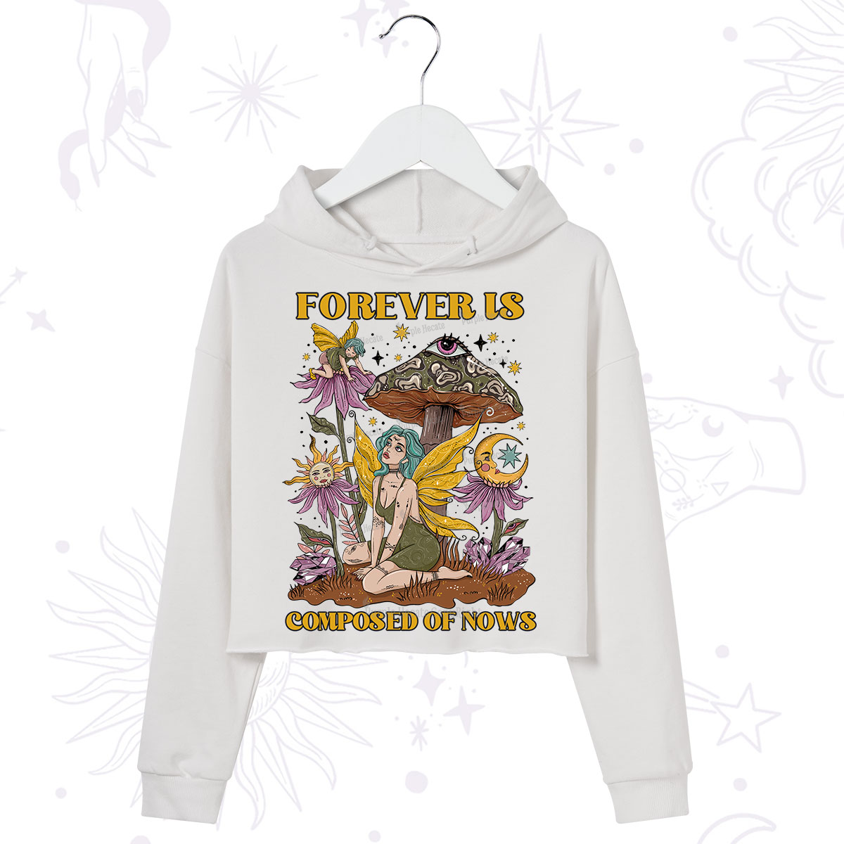 Purplehecate Forever Is Composed Of Nows Crop Hoodie