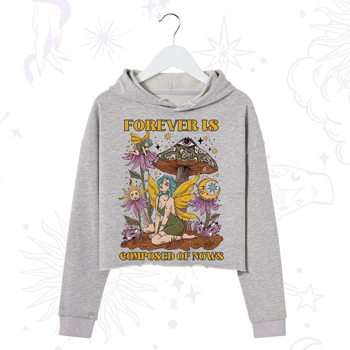 Purplehecate Forever Is Composed Of Nows Crop Hoodie