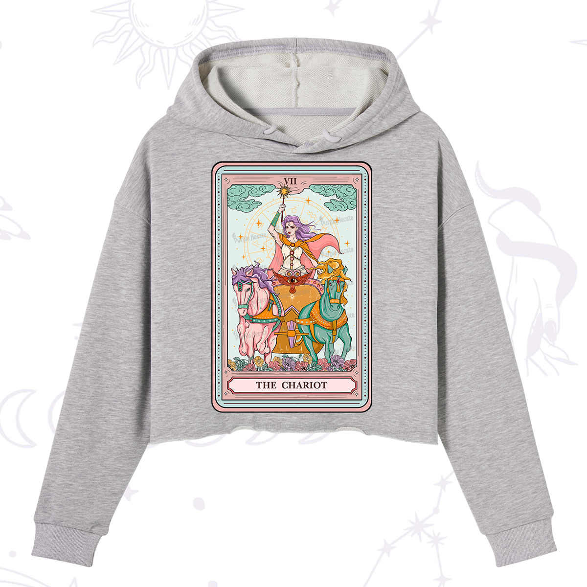 Purplehecate The Chariot Tarot Crop Hoodie