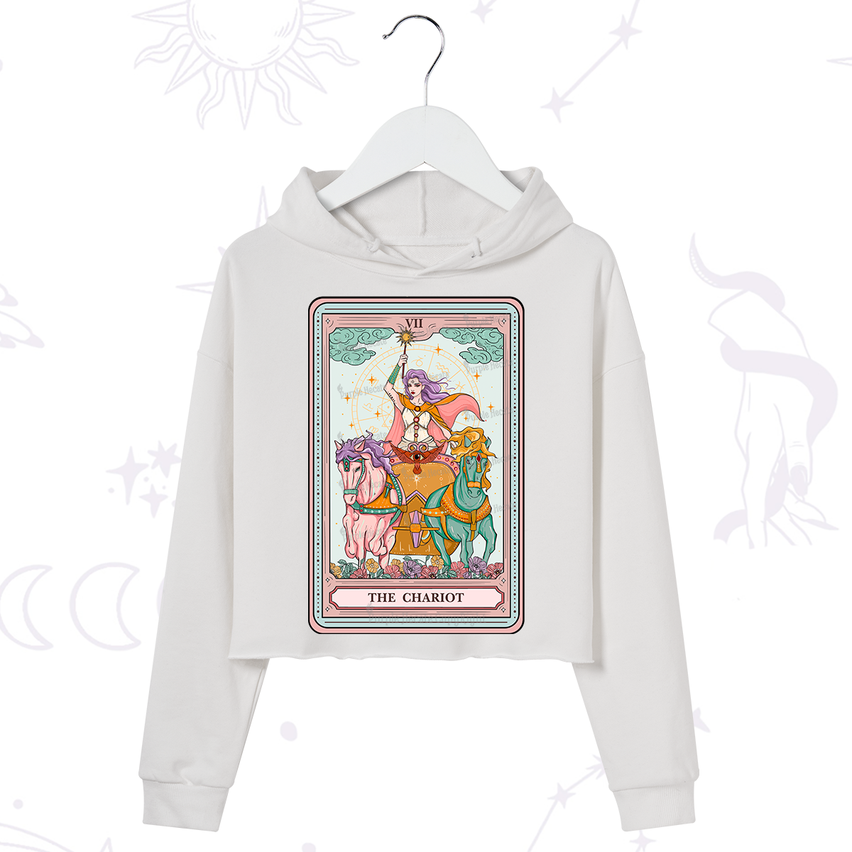Purplehecate The Chariot Tarot Crop Hoodie