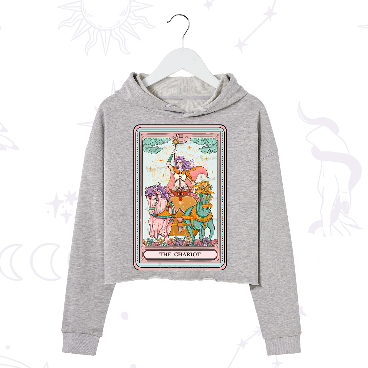Purplehecate The Chariot Tarot Crop Hoodie